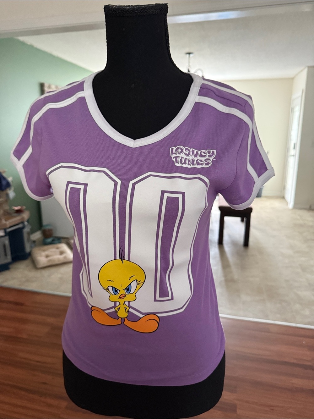 Looney Tunes Tweety Purple Cropped Graphic Tee
